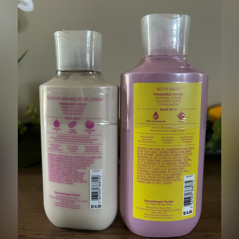Bath & Body Works Bubble Gum Pop Body Lotion and Wash - Pink and White - Picture 2 of 2